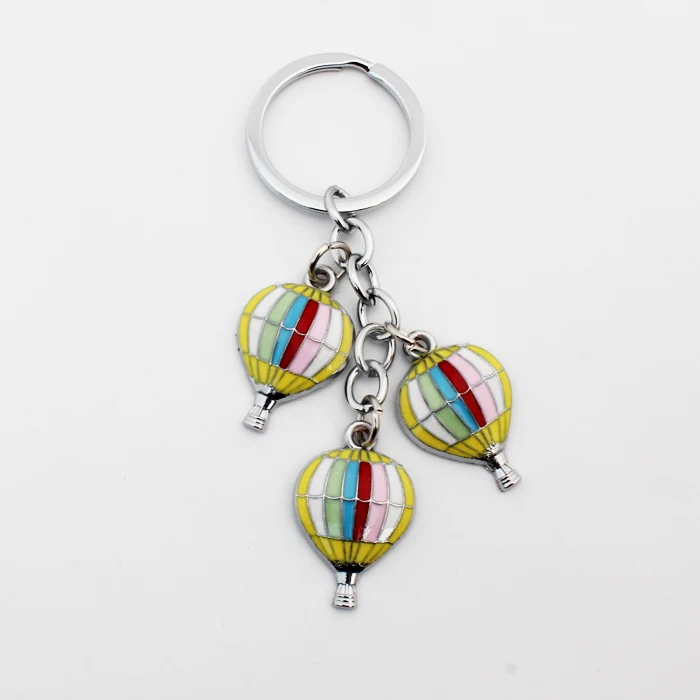 

FREE SHIPPING BY DHL 100pcs/lot New Creative Metal Hot Air Balloon Keychains Mini Hot Air Balloon Keyrings for Promotion Gifts