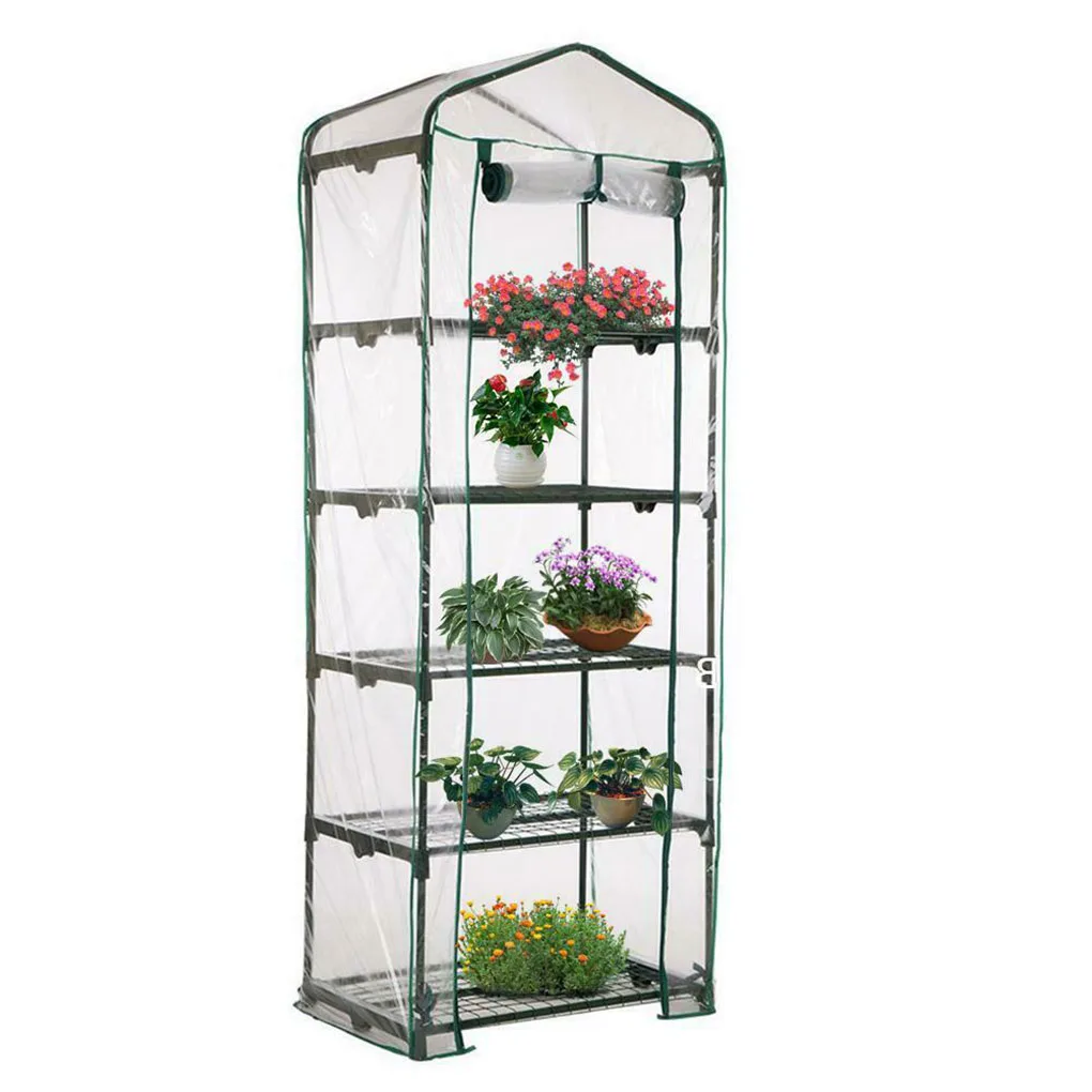 

Greenhouse Growbag PVC Waterproof Cover Plastic Garden Green House Fiver Floor Green Household Plant Greenhouse Shed
