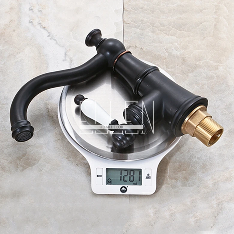 Винтажный Черный смеситель для раковины ванная комната масло-потер бронзовый