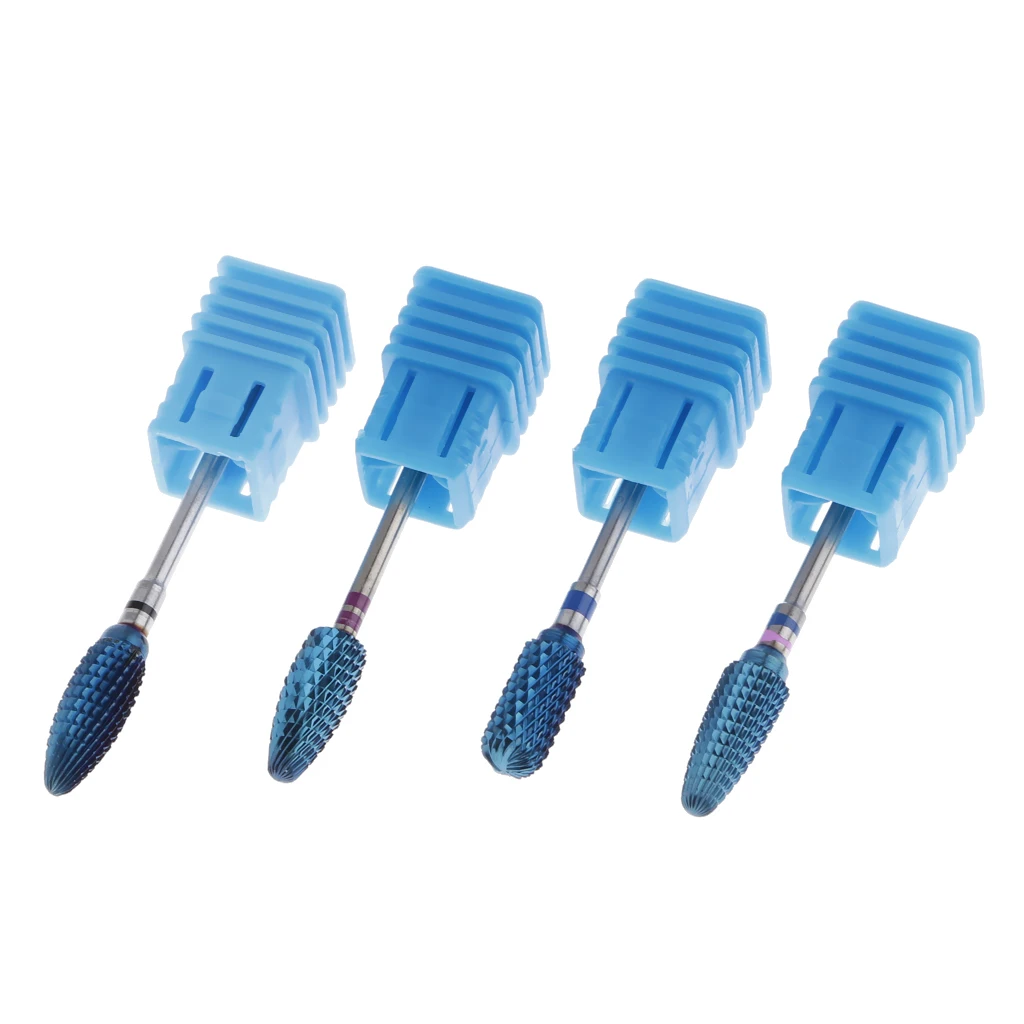 

Pack 4 Carbide Professional Nail Drill Bits Set, For Cuticle Clean and Gel Nail Remove