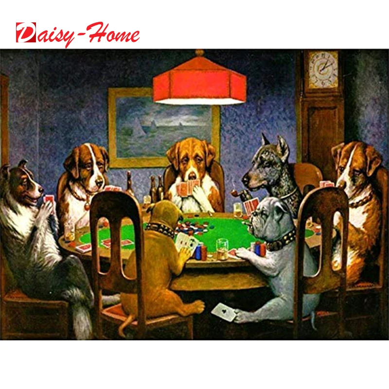 

Diamond Painting Dogs playing cards Diamond Embroidery Picture Of Rhinestones Handmade Home Decor Gift 5d Diy Mosaic Decor Craft