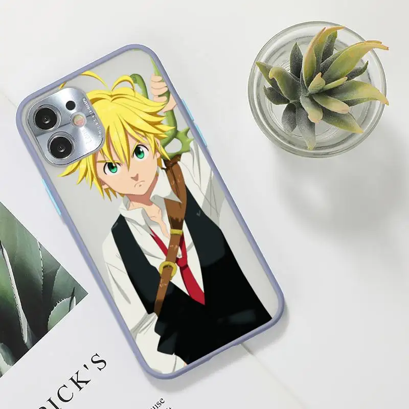 

anime seven deadly sins Phone Case For iPhone 12 11 Mini Pro XR XS Max 7 8 Plus X Matte transparent Gray Back Cover