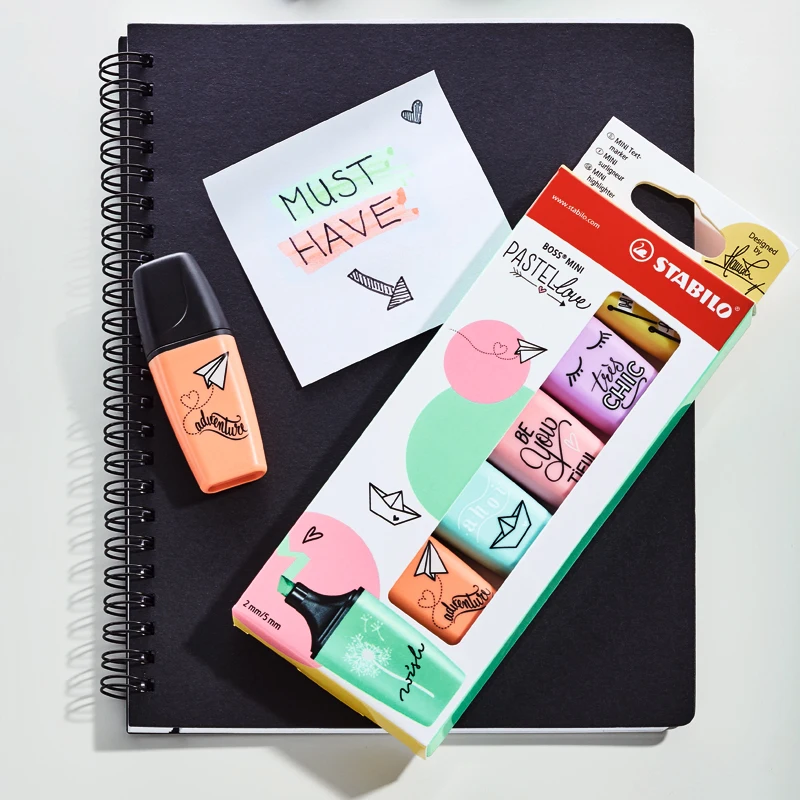 Немецкий цветной флуоресцентный маркер STABILO 3/6 цветов Набор Макарон серии BOSS дети