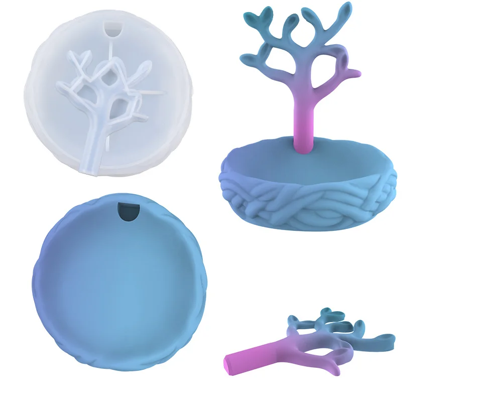 

XMCH DIY Crystal Epoxy Drops Mold Creative Tree Bud Small Accessories Handmade Crafts Home Storage Box Silica Mold