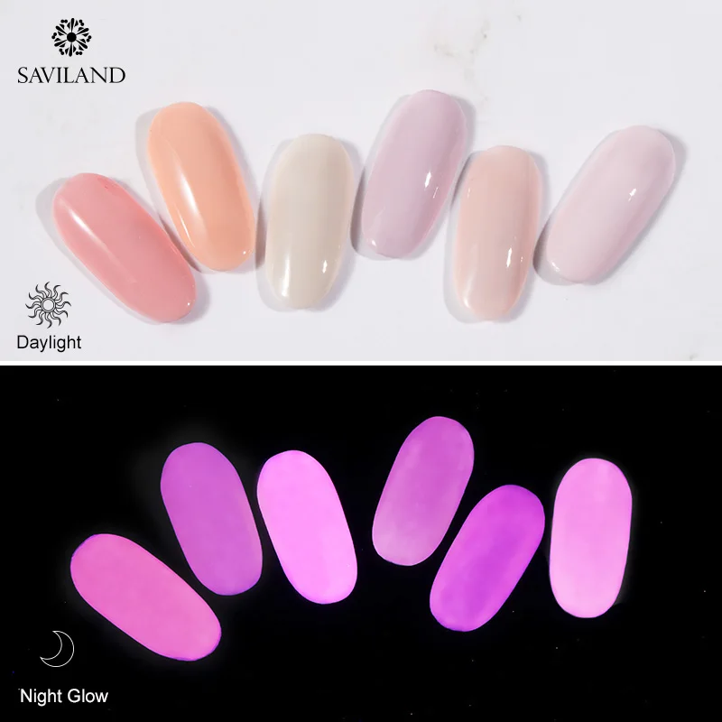 SAVILAND телесный розовый гель Красочный светящийся в темноте Гель лак Лаки