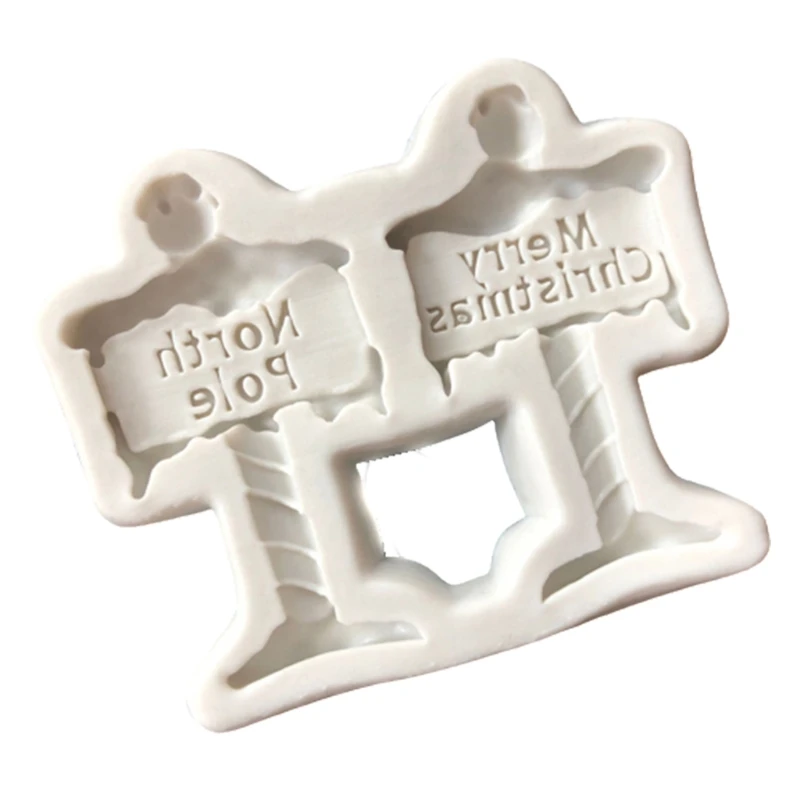 

2022 New Christmas Street Sign Fondant Cake Mold Creative Cake Accessories Baking Mould