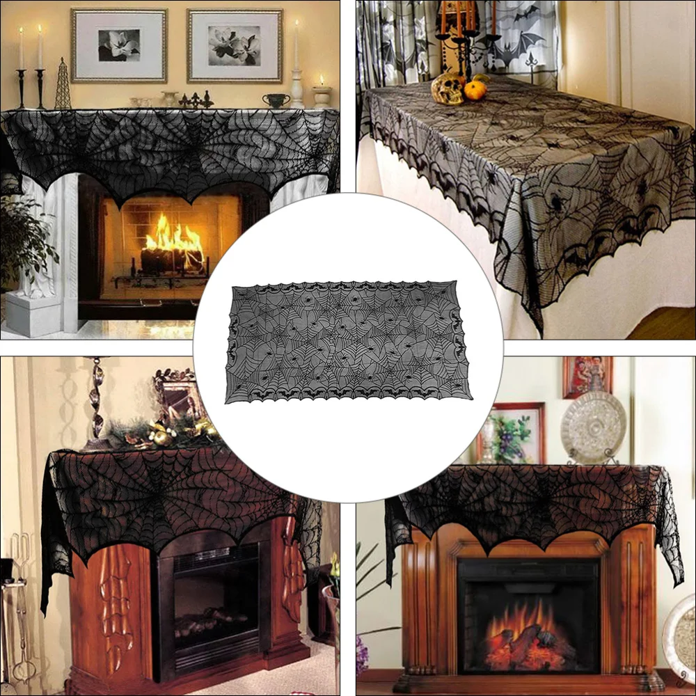 

1pc Tablecloth Attractive Spider Web Practical Bat Creative Party Prop for Table Decoration