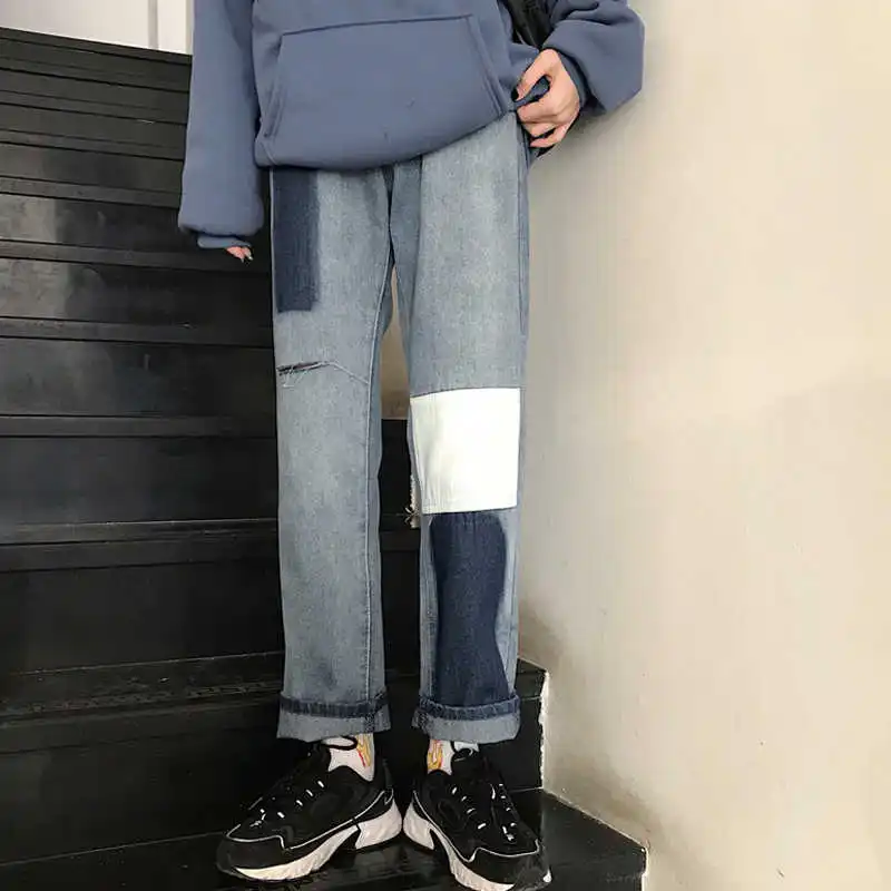 

Internet Celebrity Jeans Women's Spring and Summer High Waist Loose Bf2021 New Korean Style Student Draping Wide-Leg Straight