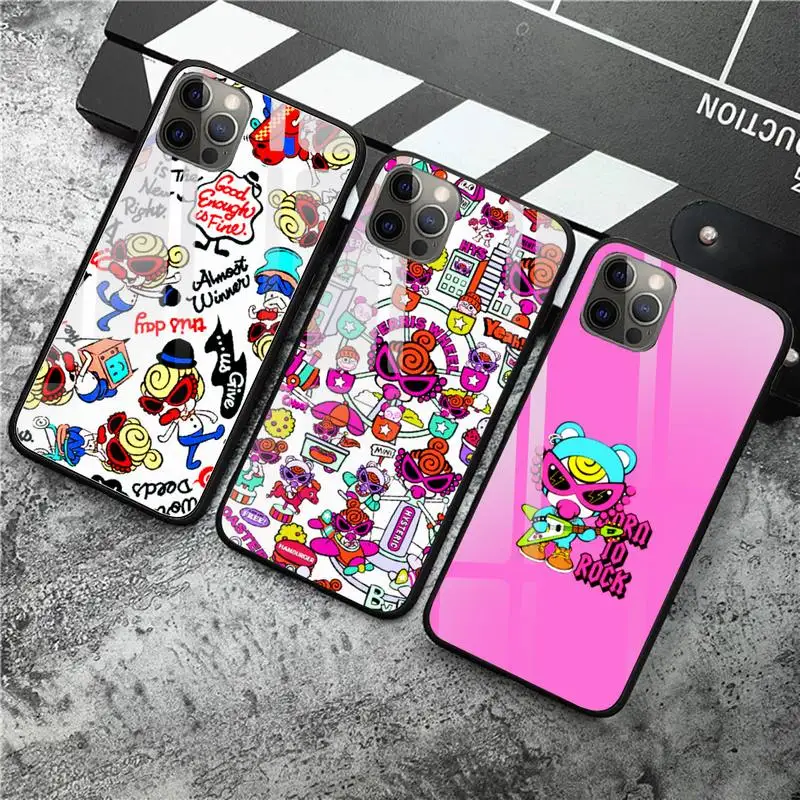 

Japan Fashion hysteric mini cute Phone Case Tempered Glass For iPhone 12 Pro Max Mini 11 Pro XR XS MAX 8 X 7 6S 6 Plus SE case