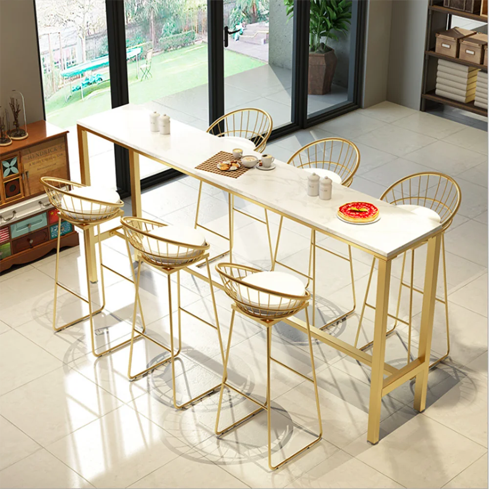 Скандинавский домашний стол для Марбл бара на стене длинный tSimple и able молочный