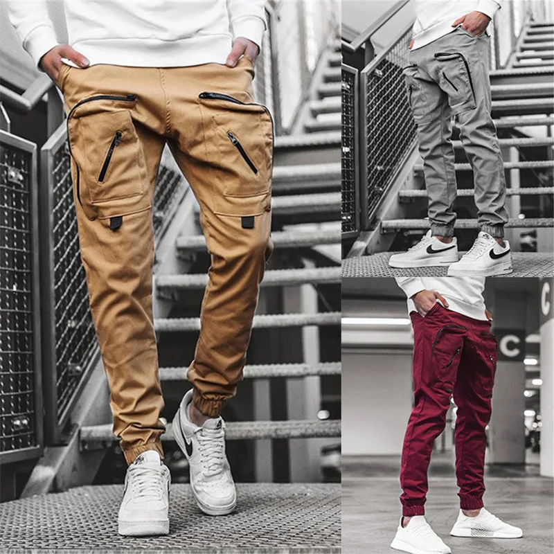 

2021 Spring And Autumn Hot-Selling Style JANSANELIN Tide Brand Men's Woven Casual Pants Tooling Pocket Sports Pants