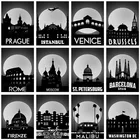 Алмазная живопись 5D сделай сам, вышивка крестиком, черно-белый пейзаж города Амстердам, Барселона, Москва, луна, пейзаж, мозаика, украшение