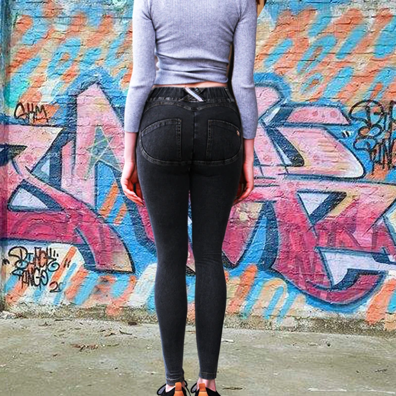 Dark-gray-zipper LIBERJOG женские трикотажные джинсы фитнес леггинсы пуш-ап бедра низкая талия кремниевый ремешок стрейч камуфляж женские брюки карандаш с молнией - Цвет: Dark-gray-zipper