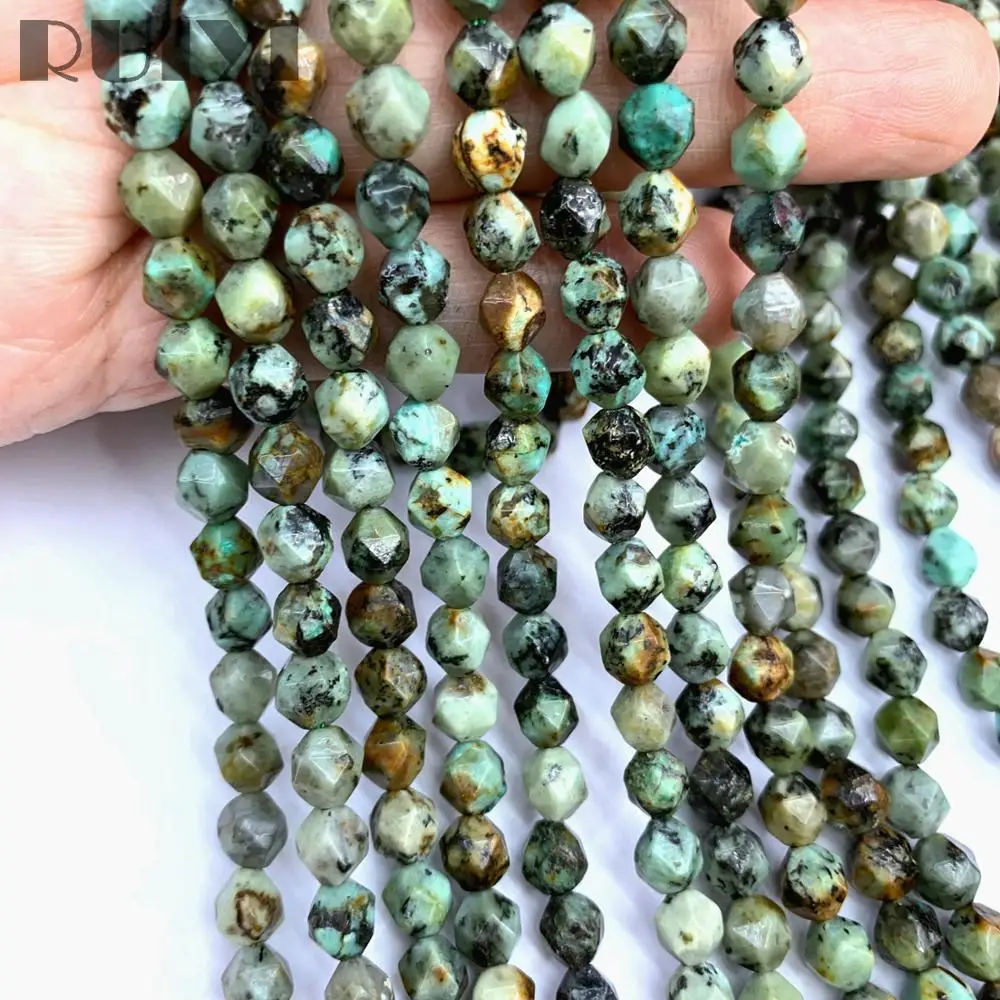 Ruiyi натуральные бриллиантовые бусины со звездой зеленый черный камень для