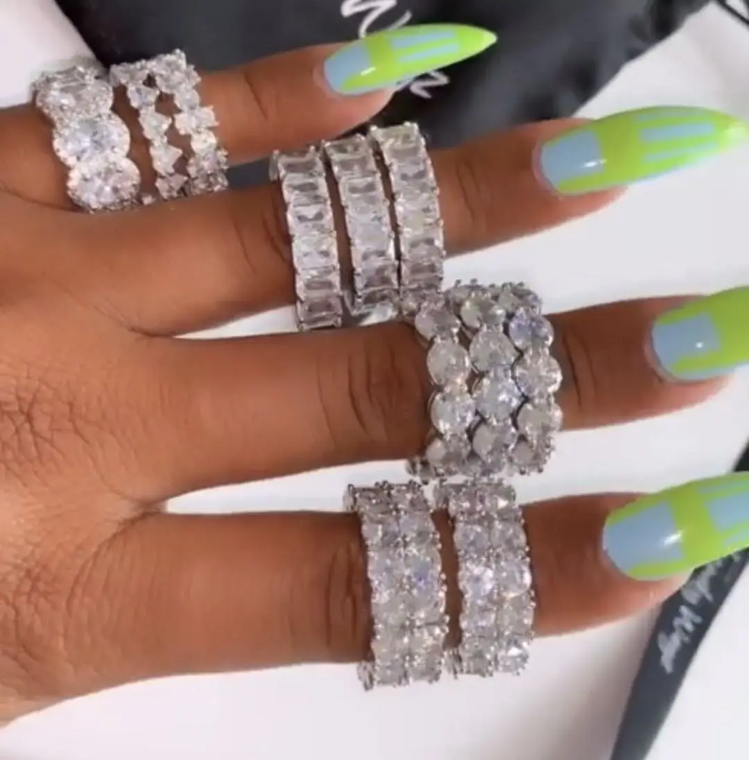 Винтажное кольцо Для панка для мужчин и женщин модные двойные кольца в стиле