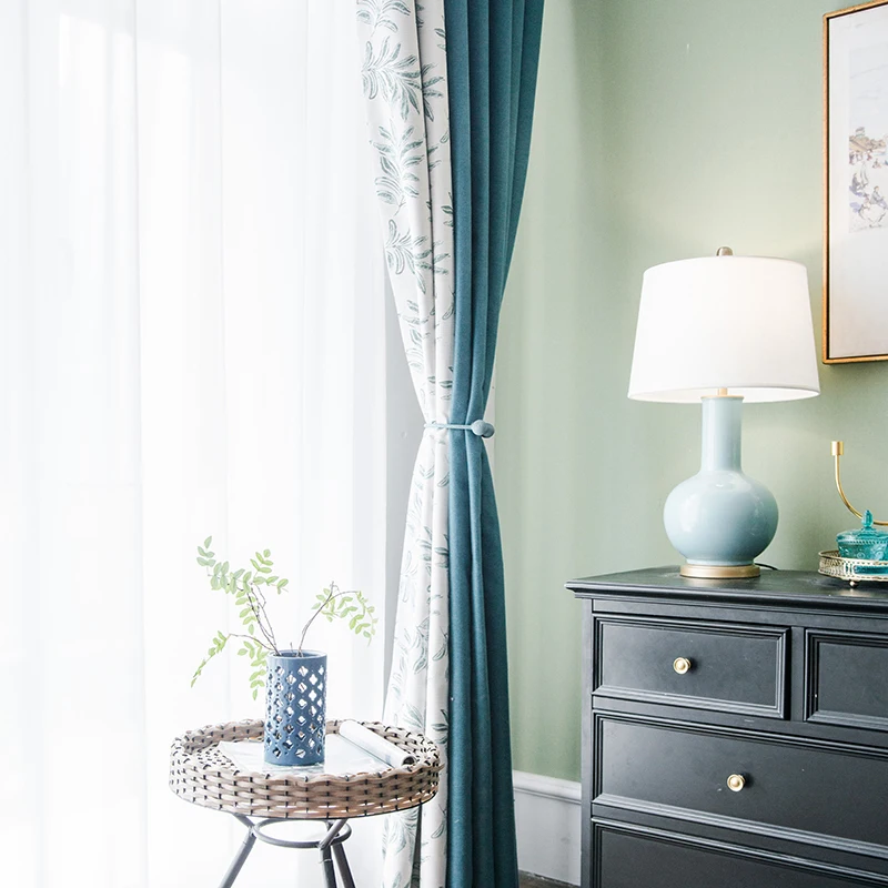 Современные затемненные занавески с принтом для гостиной спальни плотные