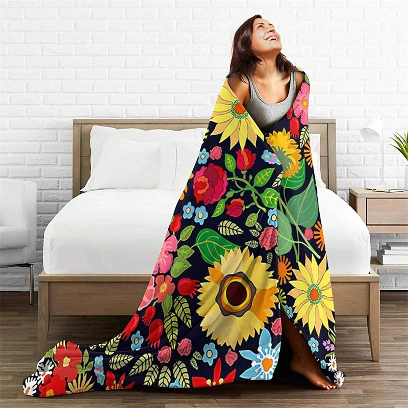 

Sunflower Autism Soft Plush Gift Flannel Microfiber Fleece Bedspread Sherpa 3D-Printed Blanket Couch Bedroom Decorative