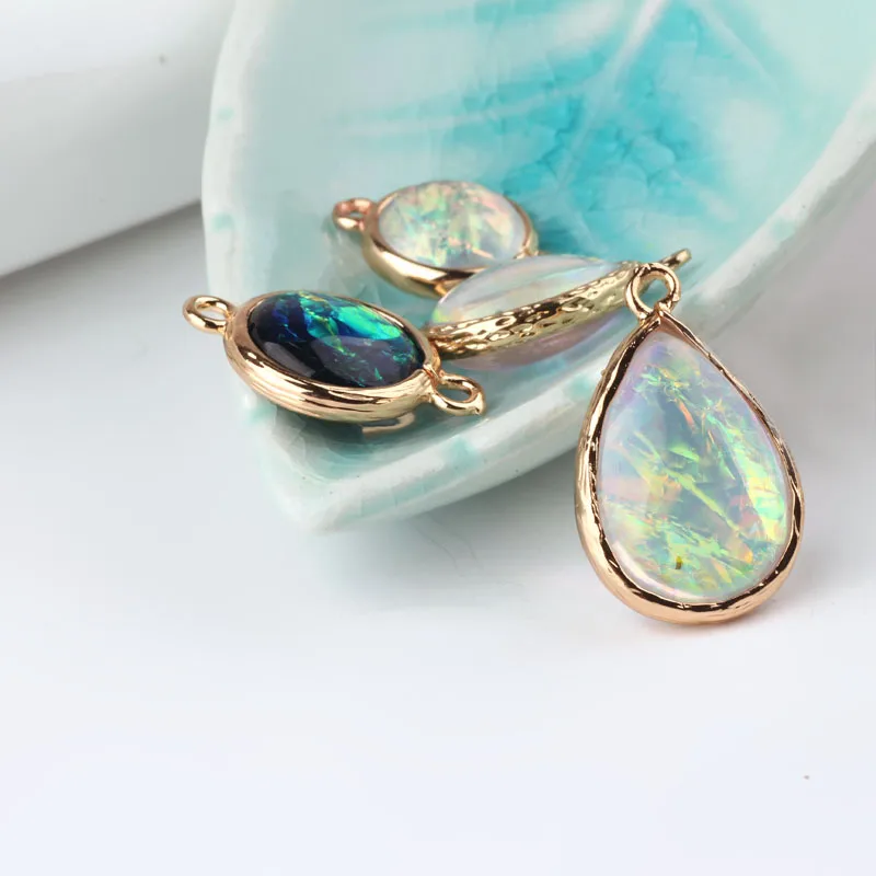 6 шт. корейский сплав Русалка капли воды двойной подвесной круглый кулон