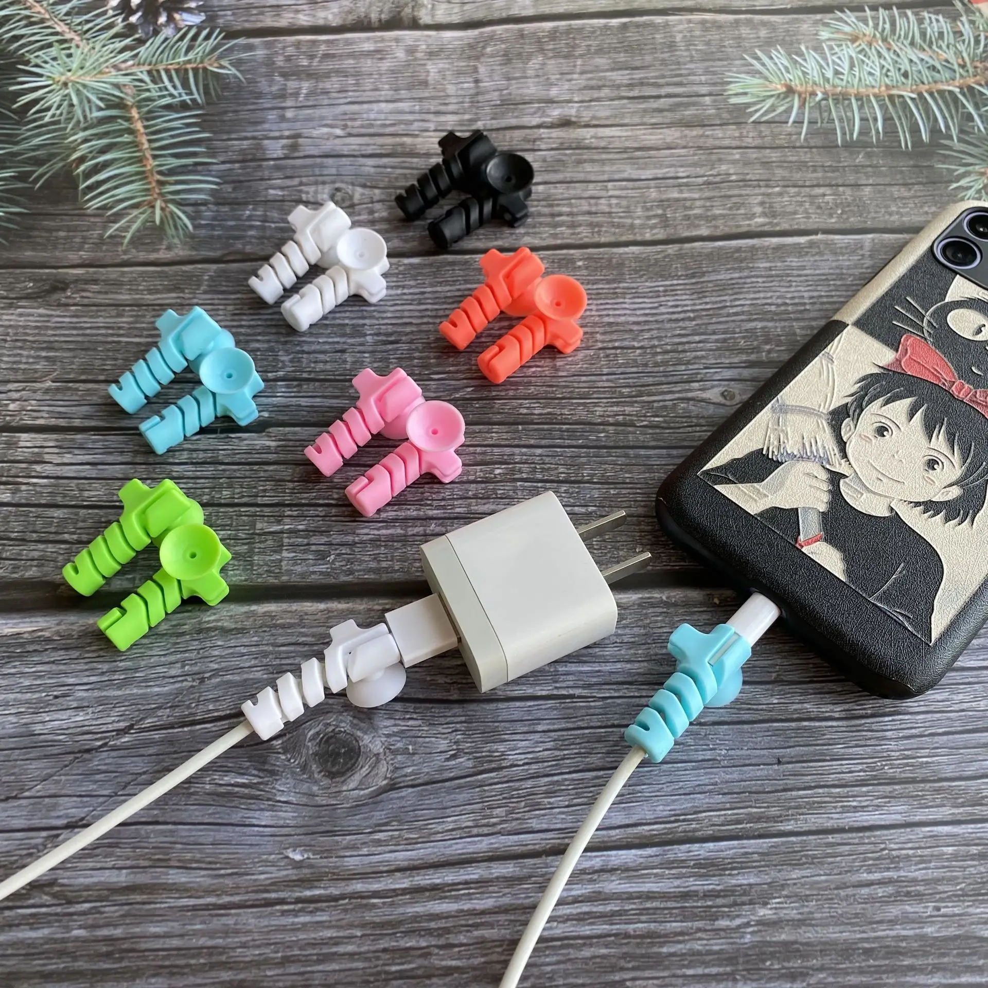 Цветной защитный чехол для наушников с USB-кабелем 2000 шт./лот iphone Android кабеля