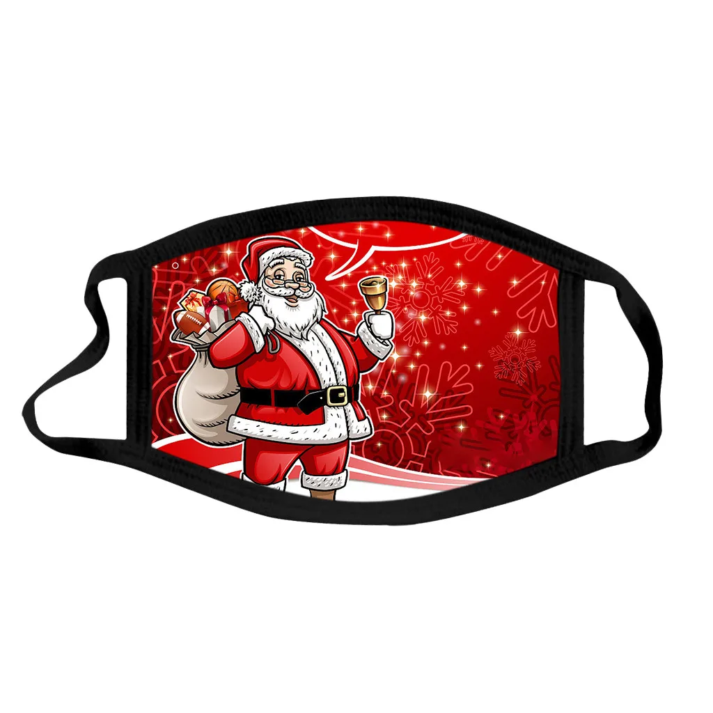 

5pc Kids Christmas Print Face Mask Boys Girls Confortable Breathing Maske Child Reusable Carbon Activated Pollution Mascherine