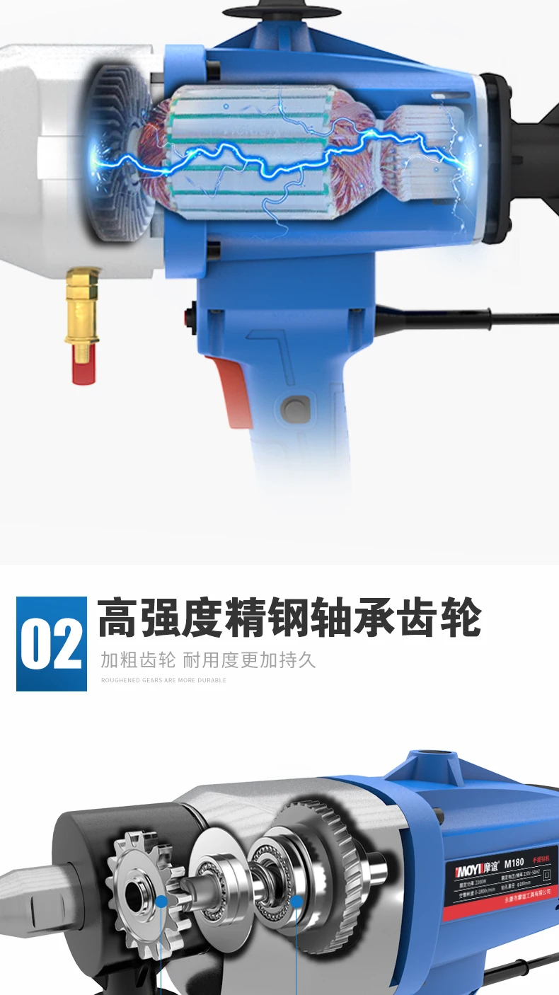 220V 1600W 155mm Rhinestone drilling machine concrete water electric drill hand-held water mill drilling machine