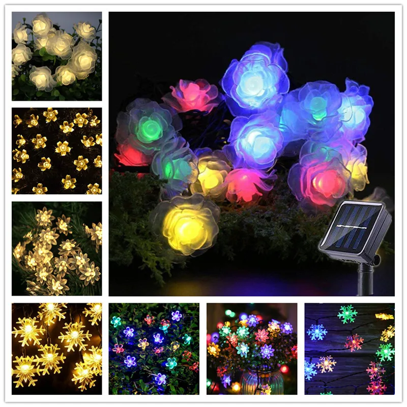 

Snowflake Solar Led Garland Light Ornaments Christmas Decorations for Home New Year 2022 Christmas Tree Decoration Navidad 2021