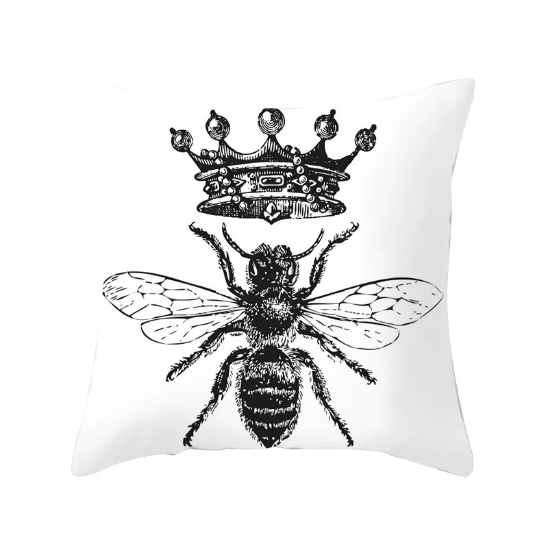 

Pillow case Nordic style black and white geometric peach skin cute pillow case home sofa cushion pillow cover