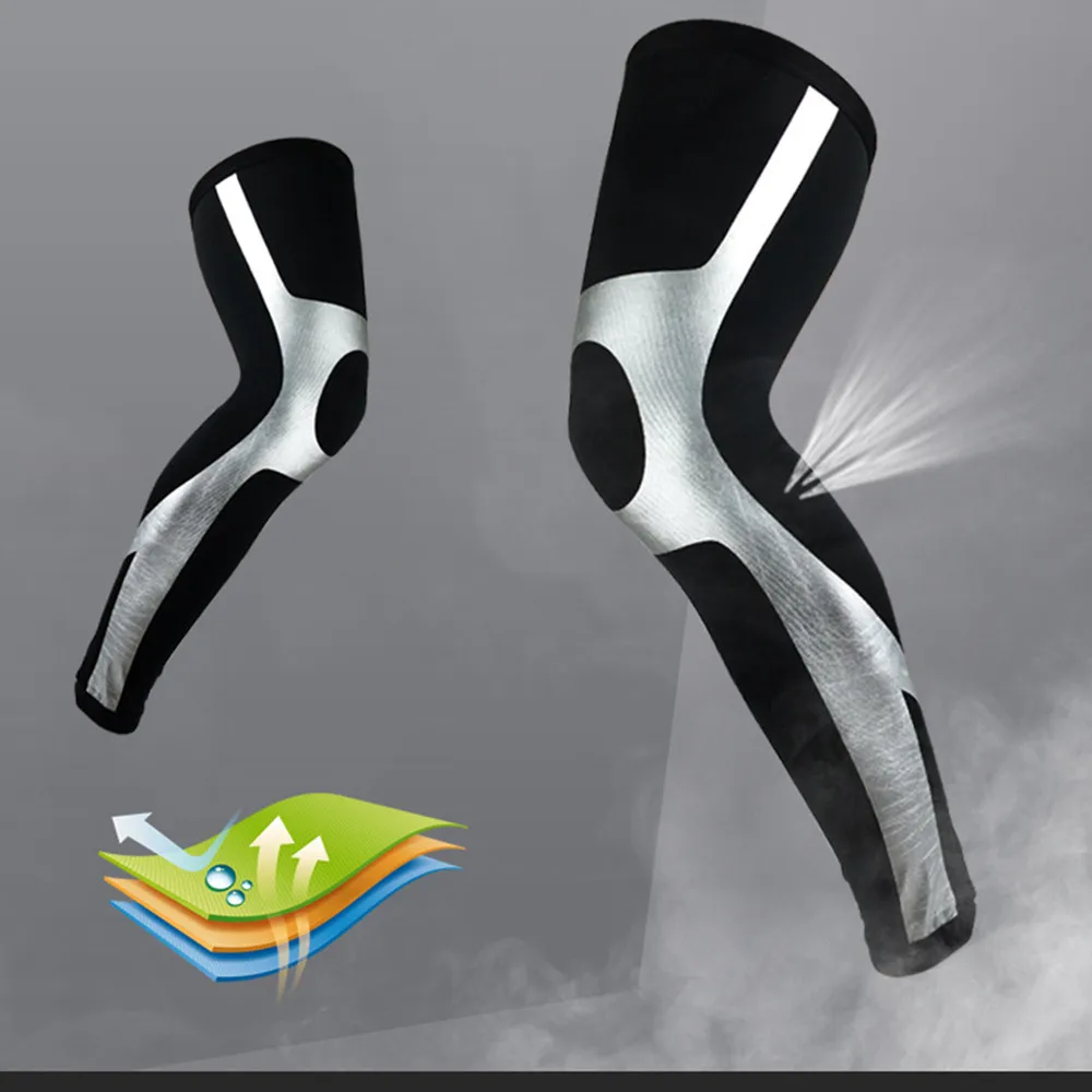 

Male Women UV Football Breathbale Summer Leg Fitness Compression Safety Soccer Sport Sleeve Legwarmers Protection Men Autumn Leg