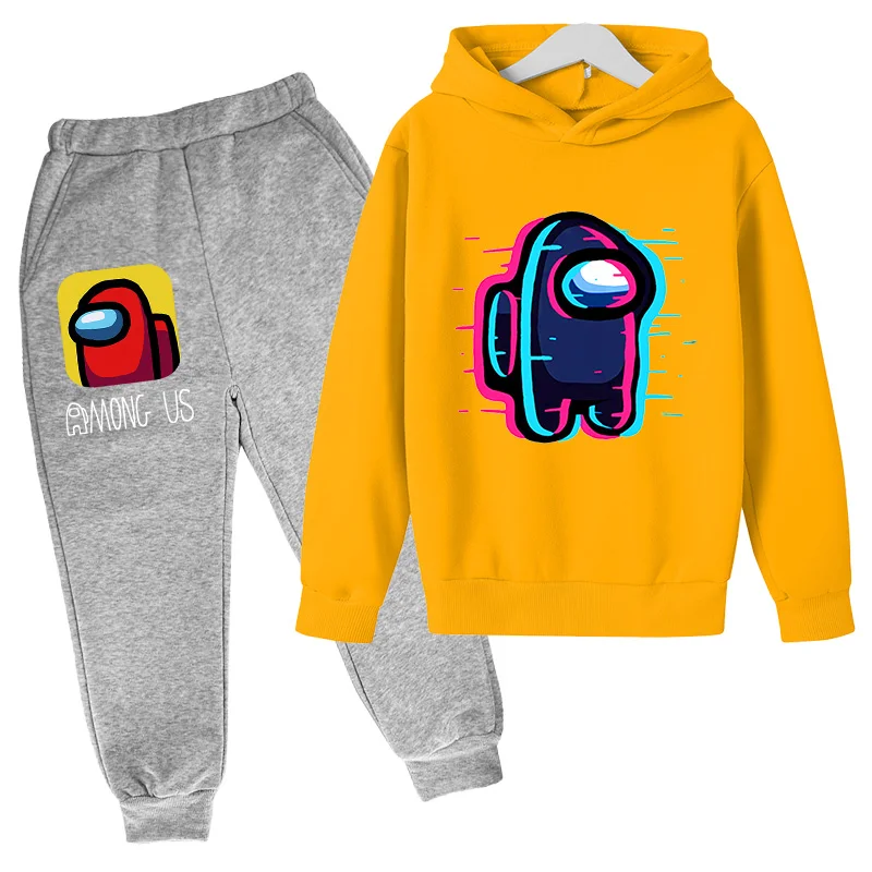 

2021 Spring and Autumn Cotton Printed New Children's Hoodie Set Sports Pullover Girls' FashionClothes