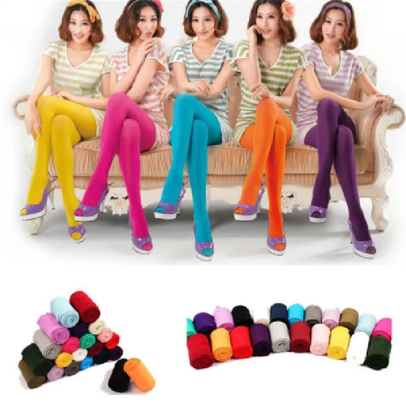 

Sexy Women Ladies 12 Styles Nylon Opaque Footed Autumn Pantyhose Tights Socking Tights Stockings Stretchy Hosiery