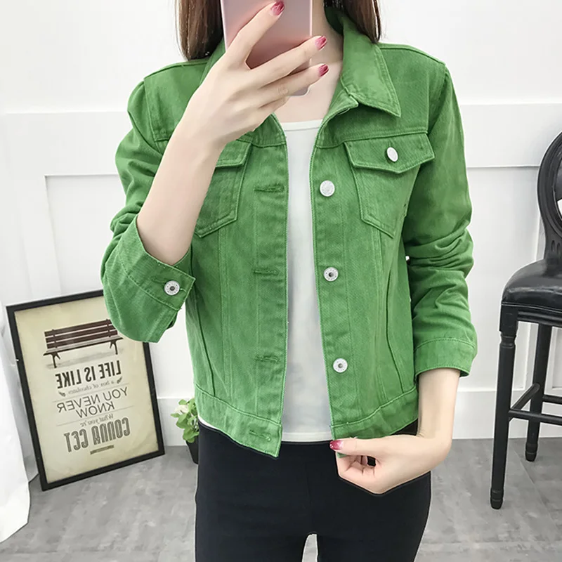 

New Arrival Women Long Sleeve Denim Solid Color Coat Top for Spring Autumn Party Travel