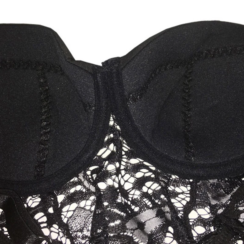 Женский кружевной комбинезон ADEWEL прозрачный Облегающий на тонких бретельках