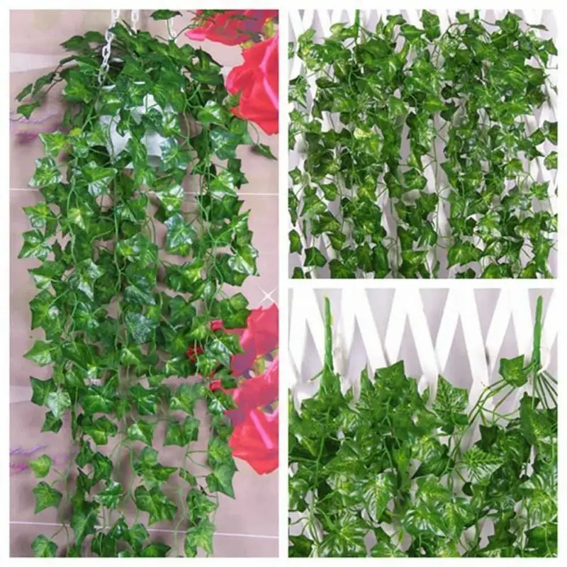 

2.3m long home decoration artificial ivy garland plant, fake sweet potato leaves home wedding decoration hanging flower vine