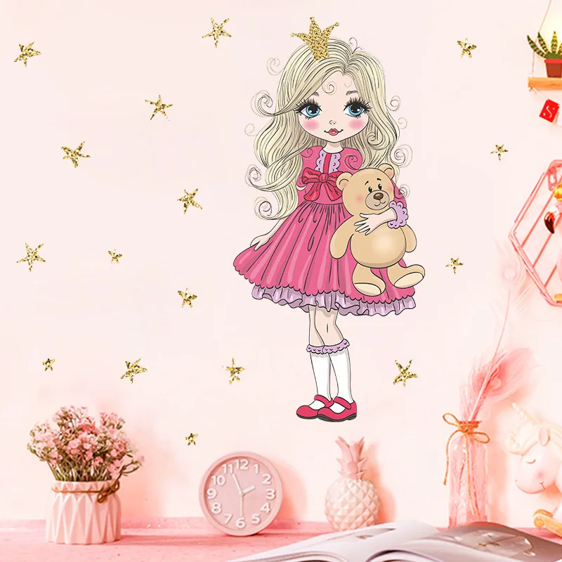 

Little Princess Bear Star Bedroom Porch Home Wall Landscaping Decoration Wall Stickers