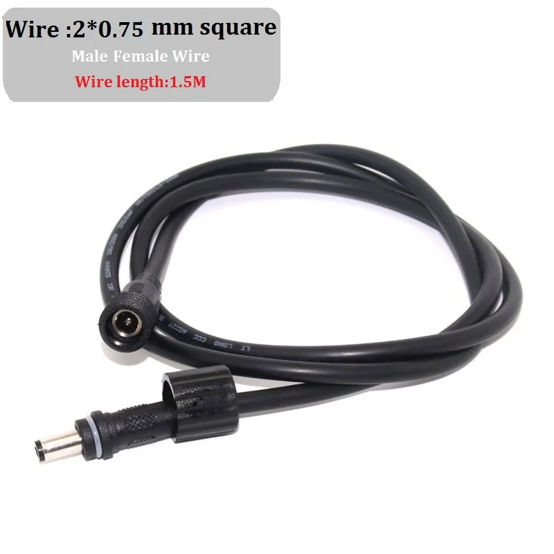0.75 square SET DC5.5* 2,1 мм штекер-гнездо адаптер IP67 Водонепроницаемый Соединитель с соединительной линией адаптер штекер удлинитель питания для светодиодный лампы - Цвет: 0.75 square SET