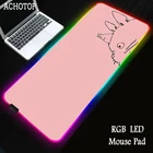 Розовый милый большой игровой коврик для мыши с RGB-подсветкой XXL, коврик для мыши и клавиатуры для ПК, светящийся Настольный коврик для мыши Totoro Kawaii с 7 цветами