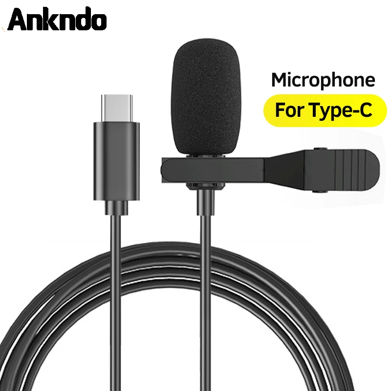 

ANKNDO Mini Portable Lavalier Microphone With Unilateral Monitor Headset Condenser Clip-On Lapel Lavalier Wired Mic For Laptop