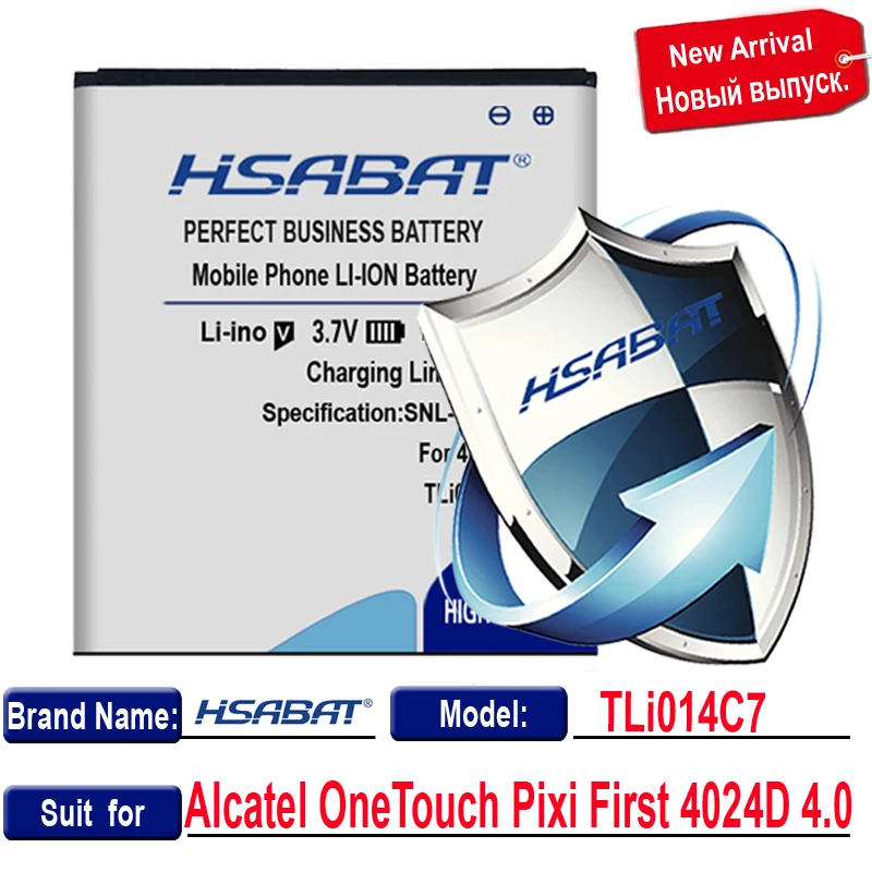 Фото HSABAT 100% новый 2850mAh TLi014C7 мобильный телефон аккумулятор для Alcatel OneTouch Pixi First 4024D 4,0 inc batteria №3