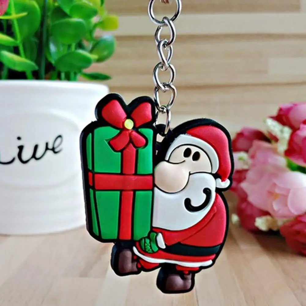 

10pcs/set Christmas Elements Fun Key Chain Christmas Decoration Cartoon Keychain Creative Small Gift Keyring