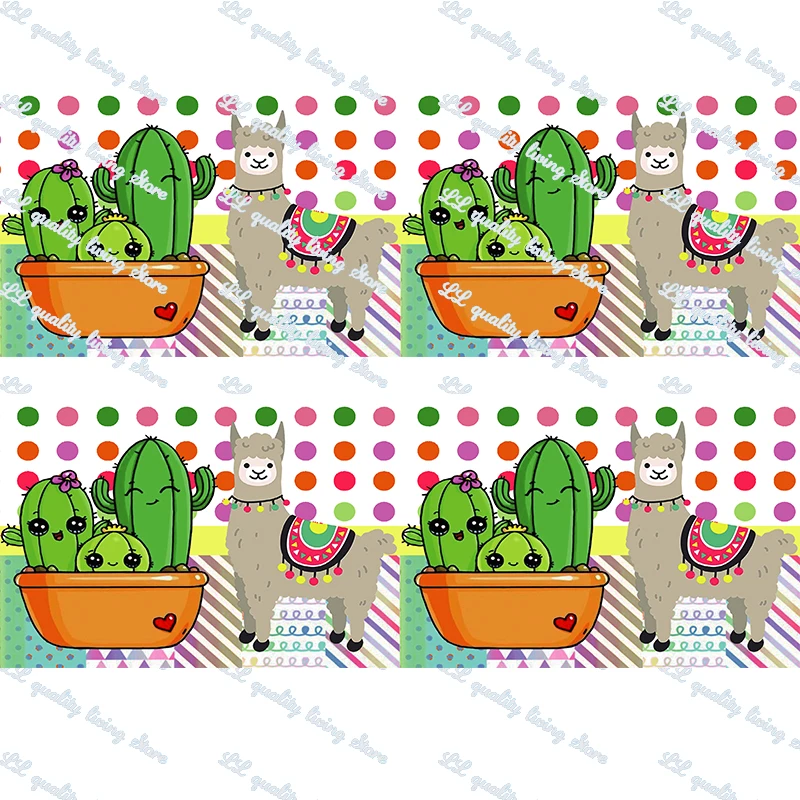 

Cactus printed grosgrain ribbon 50 yards Tape Clothing Bakery hairbow gift wrapping hairbow headwear DIY decoratio