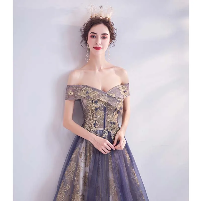 

Customized Evening Party Dress Purple-Gray Strapless Wedding Party Dress Red Carpet Prom Ball Gown Gift For Lady Plus Size 5XL