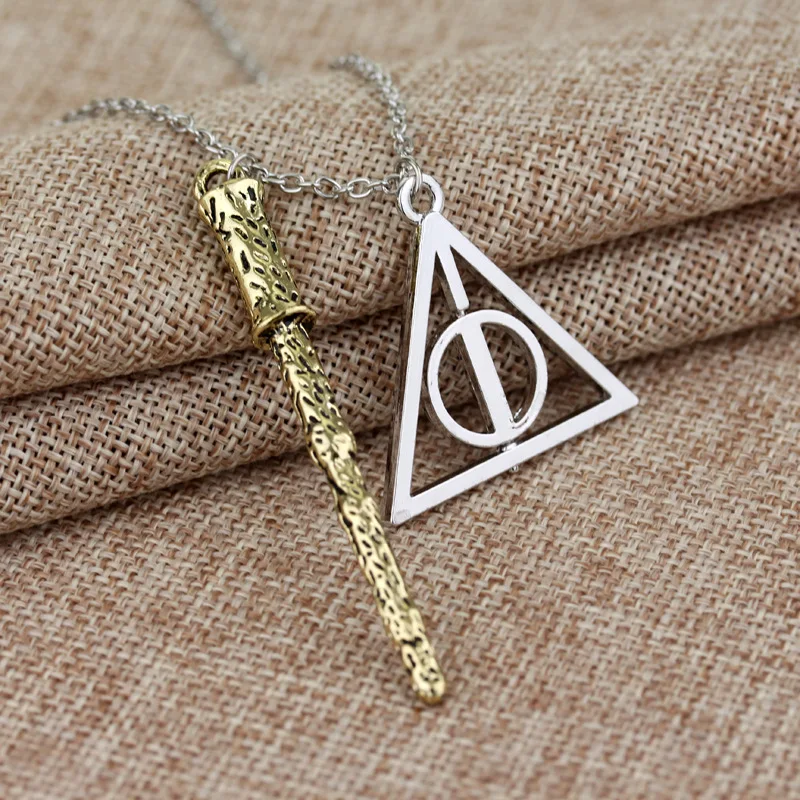 

Harry Jewelry Three Sacred Artifacts Of Death Harry's Magic Wand Necklace