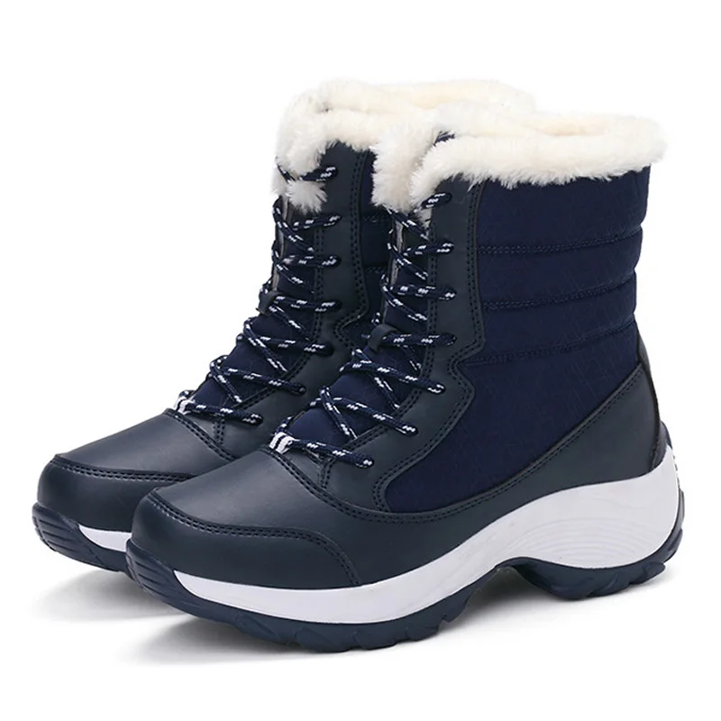 Женские зимние ботинки на платформе теплые плюшевые ботильоны новинка 2019|Зимние