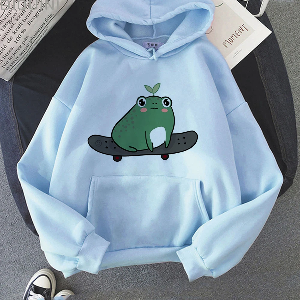 2021 Autumn Skateboard Frog Print Oversized Sweatshirt Men And Women's Hoodies Harajuku Warm Pullover Womens Korean Style Hoodie