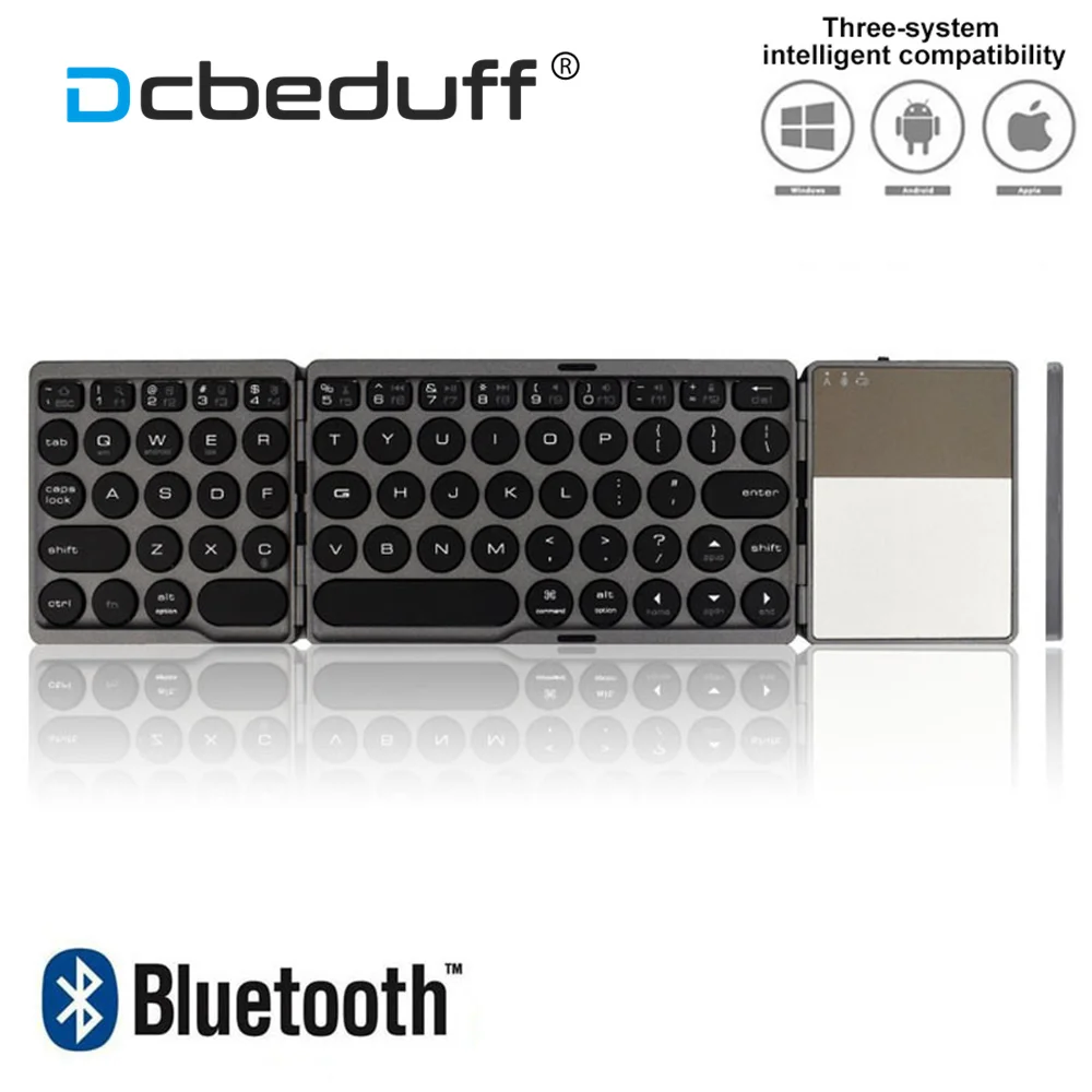

Складная мини-клавиатура, Беспроводная Bluetooth-совместимая клавиатура с тачпадом для Windows, Android, IOS, клавиатура для планшета