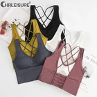 Женский укороченный топ CHRLEISURE, бюстгальтер, Женская майка, жилет, пикантное бесшовное нижнее белье для бега на спине, новинка 2022