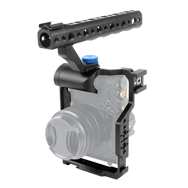 

Aluminum Photography Rabbit Cage + Handle Kit Hot Shoe Bracket Expansion Accessories for Fujifilm XT20/XT30 Cameras