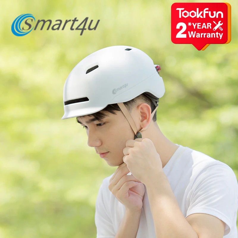 Новинка велосипедный шлем Xiaomi Smart 4U интеллектуальная светодиодная подсветка