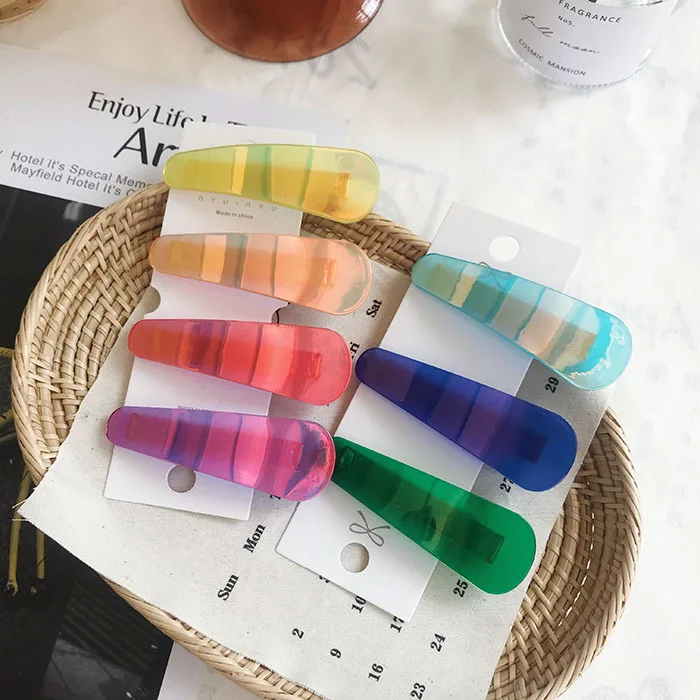 1 шт. новые флуоресцентные заколки для волос градиентного цвета девочек женская