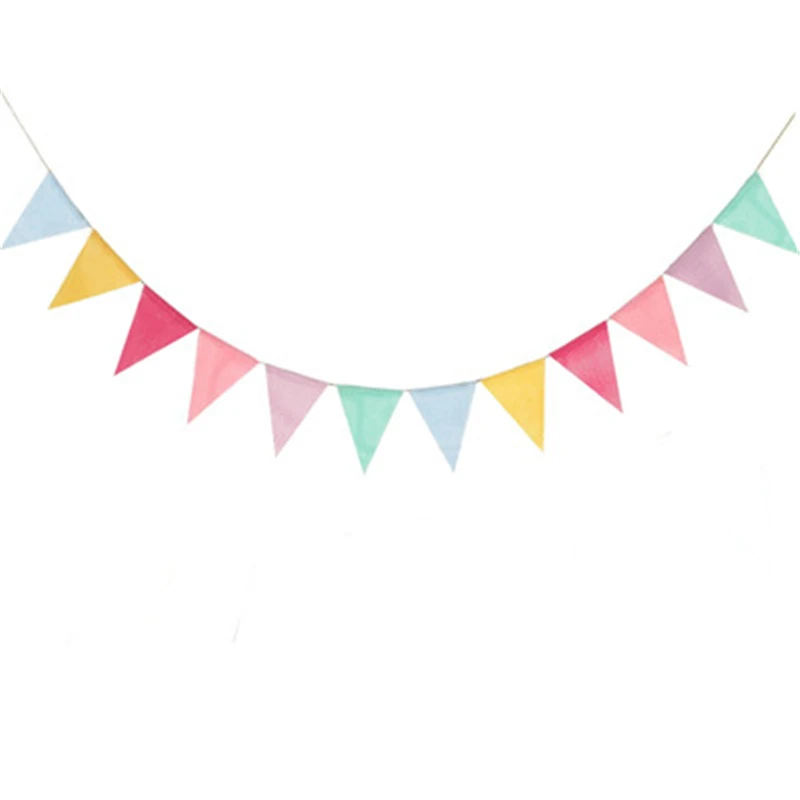 4M Colorful Jute Linen Flags Pennant Birthday Bunting Banners Wall Hanging Wedding Banner Party Garland for Home Decor | Дом и сад